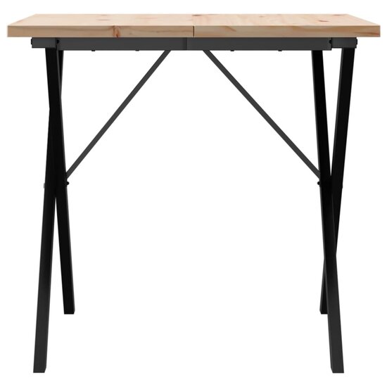 Eettafel X-frame 90x90x75,5 cm massief grenenhout en gietijzer 4