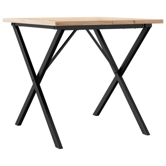 Eettafel X-frame 90x90x75,5 cm massief grenenhout en gietijzer 6