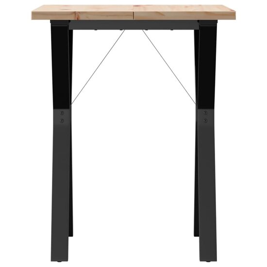 Eettafel Y-frame 60x60x75,5 cm massief grenenhout en gietijzer 4