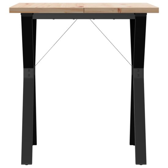 Eettafel Y-frame 70x70x75,5 cm massief grenenhout en gietijzer 4