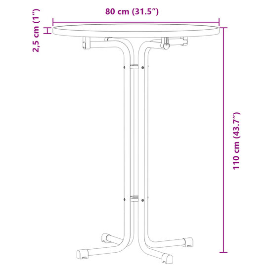 Eettafel &Oslash; 80x110 cm bewerkt hout en staal zwart 9