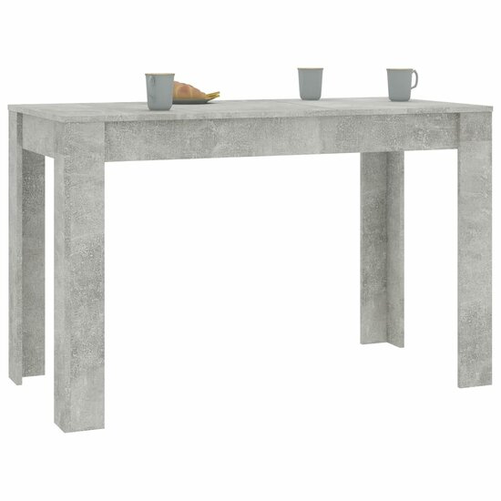 Eettafel 120x60x76 cm bewerkt hout betongrijs 3