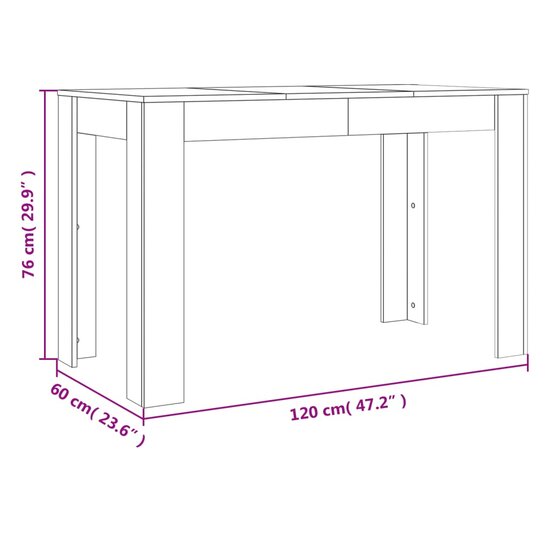 Eettafel 120x60x76 cm bewerkt hout gerookt eikenkleurig 7