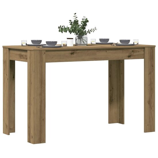 Eettafel 120x60x76 cm bewerkt hout artisanaal eikenkleur 1