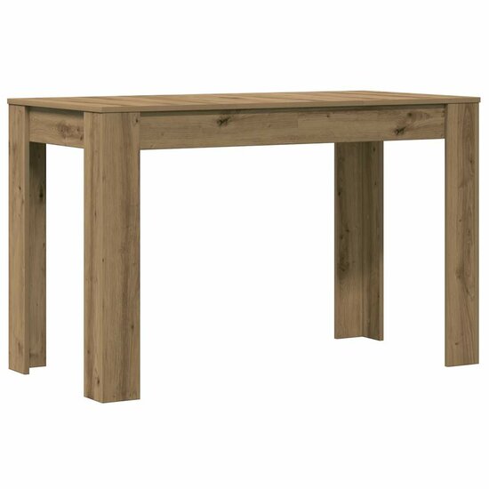 Eettafel 120x60x76 cm bewerkt hout artisanaal eikenkleur 2