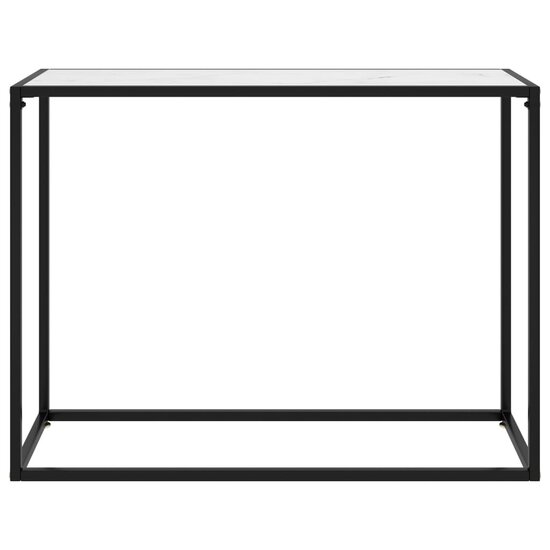 Wandtafel 100x35x75 cm gehard glas wit 2