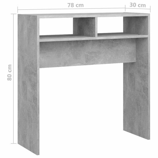 Wandtafel 78x30x80 cm bewerkt hout betongrijs 7