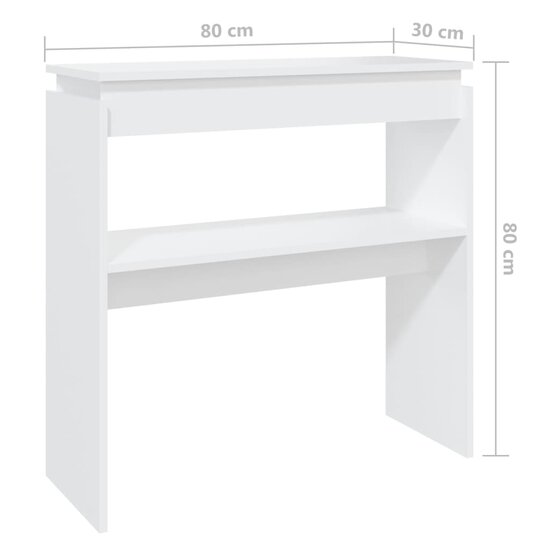 Wandtafel 80x30x80 cm bewerkt hout wit 6