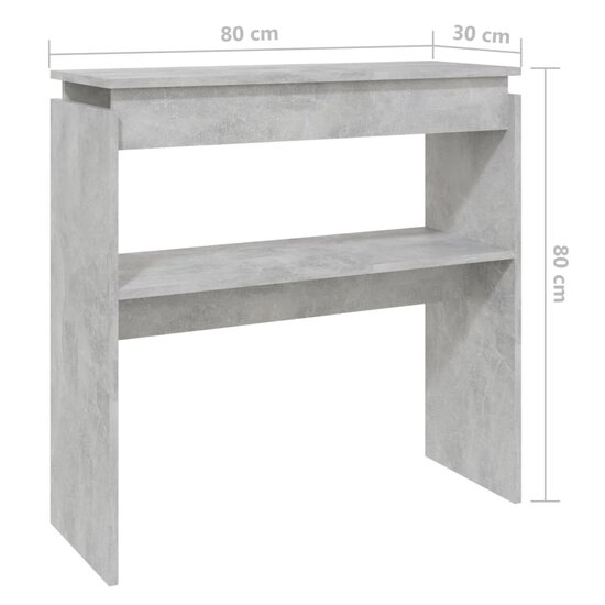 Wandtafel 80x30x80 cm bewerkt hout betongrijs 6