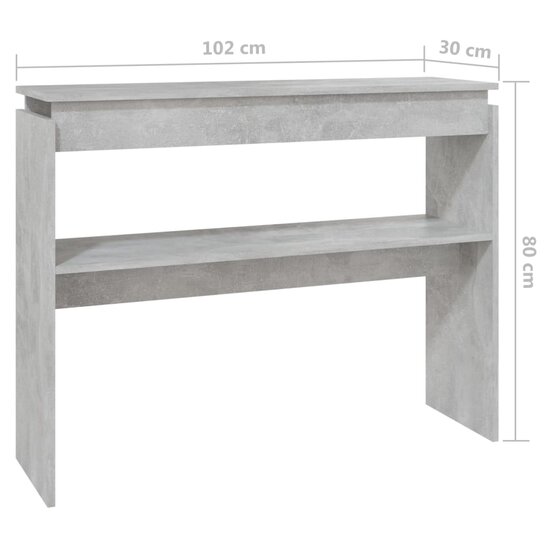 Wandtafel 102x30x80 cm bewerkt hout betongrijs 6