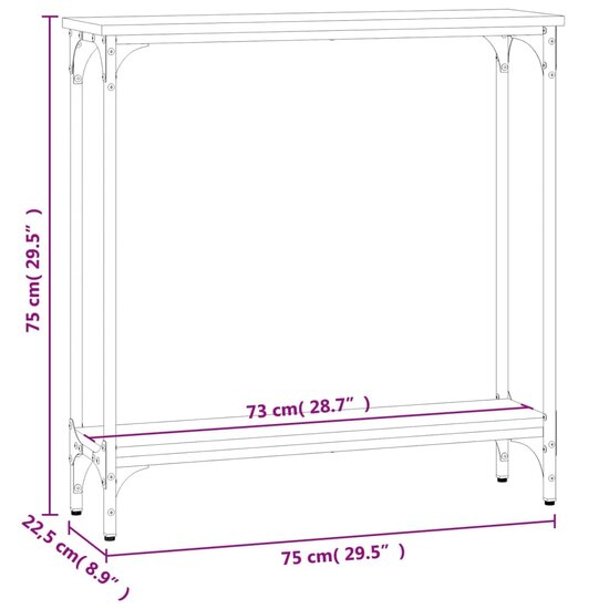 Wandtafel 75x22,5x75 cm bewerkt hout sonoma eikenkleurig 9