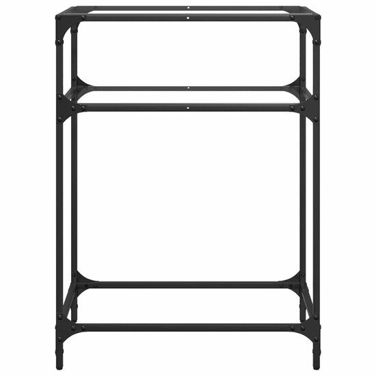 Wandtafel met transparant glazen blad 60x35x81 cm staal 4