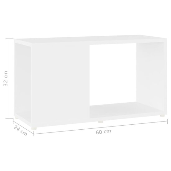 Tv-meubel 60x24x32 cm bewerkt hout wit 7