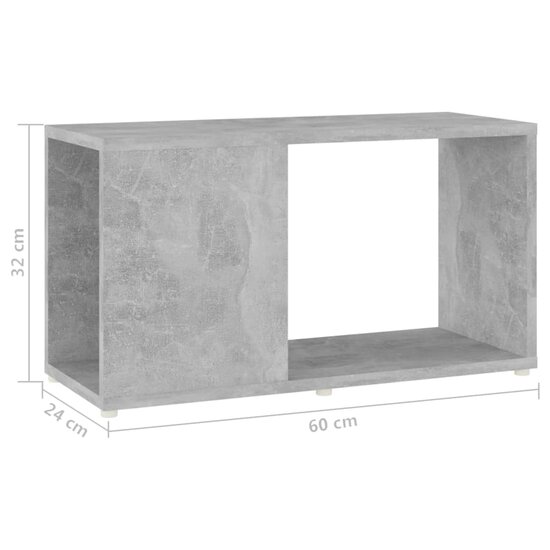 Tv-meubel 60x24x32 cm bewerkt hout betongrijs 7