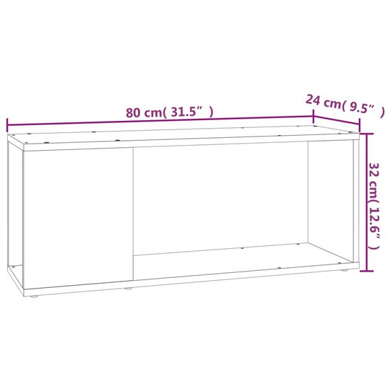 Tv-meubel 80x24x32 cm bewerkt hout wit 7