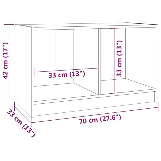 Tv-meubel 70x33x42 cm massief grenenhout wit 8