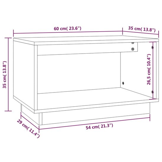 Tv-meubel 60x35x35 cm massief grenenhout honingbruin 8