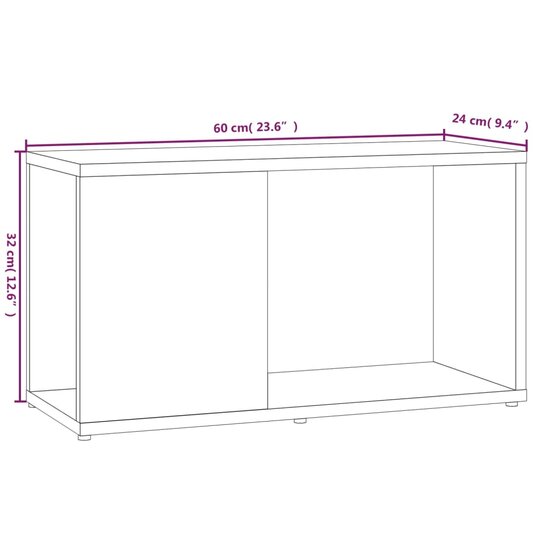 Tv-meubel 60x24x32 cm bewerkt hout gerookt eikenkleurig 8