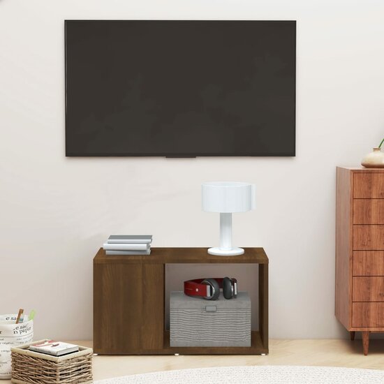 Tv-meubel 60x24x32 cm bewerkt hout bruin eikenkleur 1