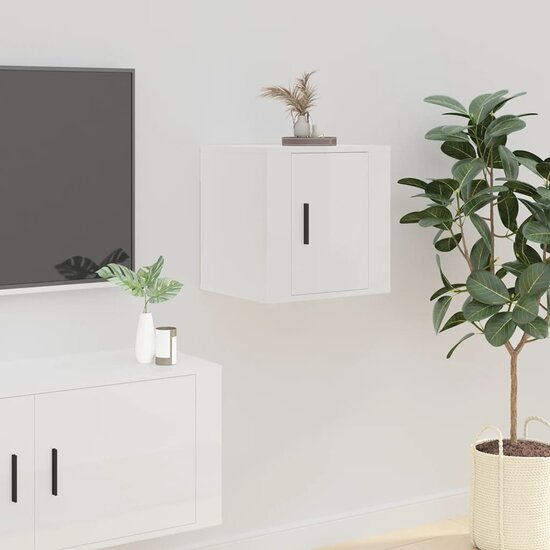 Tv-wandmeubel 40x34,5x40 cm hoogglans wit 1