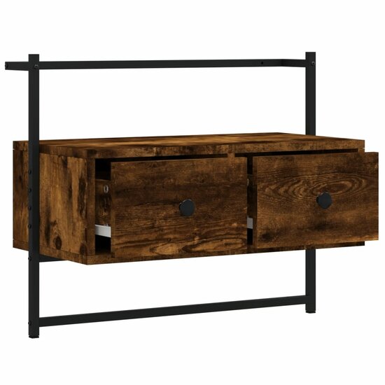 Tv-meubel wandgemonteerd 60,5x30x51 cm hout gerookt eikenkleur 5