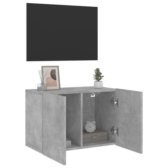 Tv-meubel wandgemonteerd 60x30x41 cm betongrijs 4