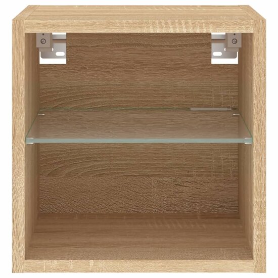 Tv-wandmeubel met LED-verlichting 30x28,5x30 cm sonoma eiken 8