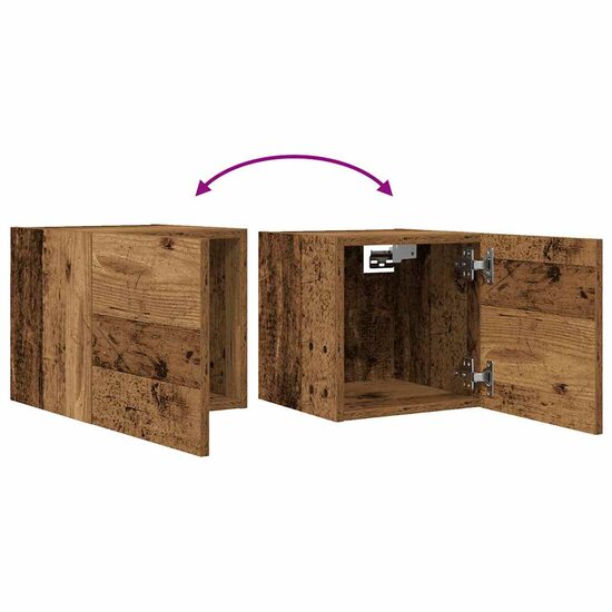 Tv-wandmeubel 30,5x30x30 cm oud houtkleurig 7