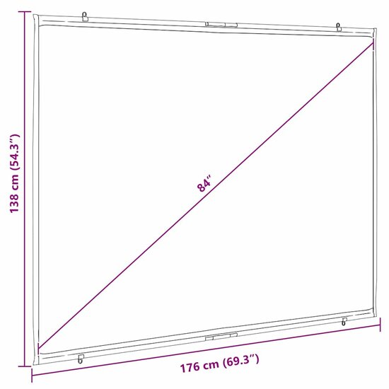 Projectiescherm wandhangend 84 inch 4:3 7