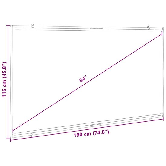 Projectiescherm wandhangend 84 inch 16:9 7