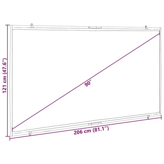 Projectiescherm wandhangend 90 inch 16:9 7