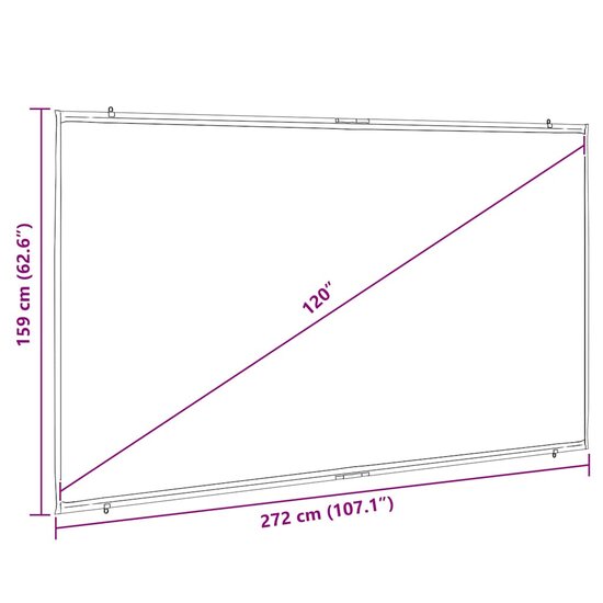 Projectiescherm wandhangend 120 inch 16:9 7