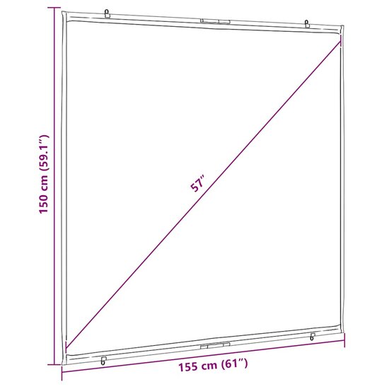 Projectiescherm wandhangend 81 inch 1:1 7