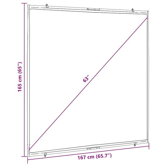 Projectiescherm wandhangend 89 inch 1:1 7