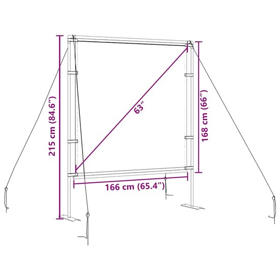 Projectiescherm met statieven 89 inch 1:1 8