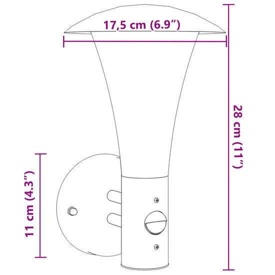 Buitenwandlamp met sensor roestvrij staal zilverkleurig 7