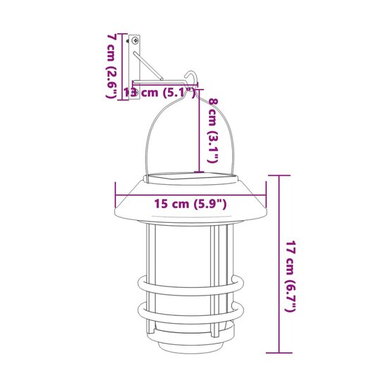 Wandlantaarns voor buiten 2 st solar wit 8