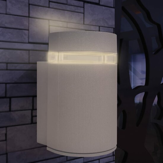 Wandlamp voor buiten halfrond grijs aluminium 1