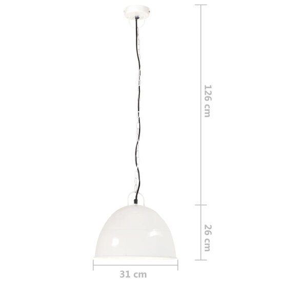 Hanglamp industrieel vintage rond 25 W E27 31 cm wit 8