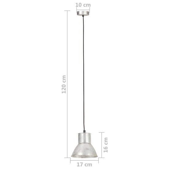 Hanglamp rond 25 W E27 17 cm zilverkleurig 9