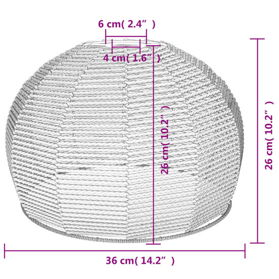 Plafondlampenkap &Oslash;36x26 cm ijzer en papier 6