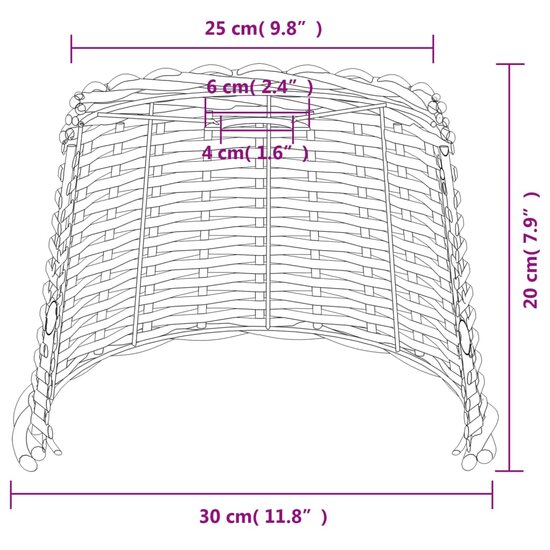 Plafondlampenkap &Oslash;30x20 cm wicker bruin 7