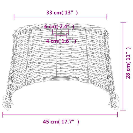 Plafondlampenkap &Oslash;45x28 cm wicker bruin 7