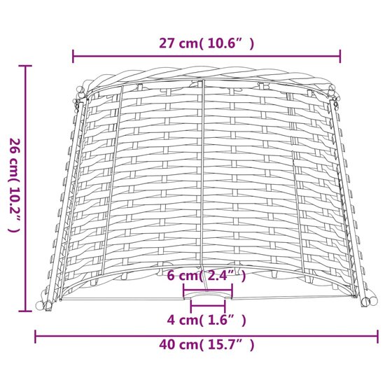 Lampenkap &Oslash;40x26 cm wicker wit 7