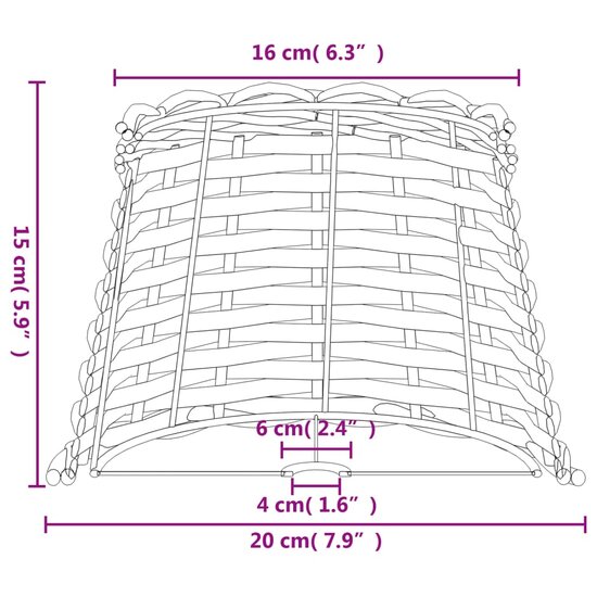 Lampenkap &Oslash;20x15 cm wicker bruin 7