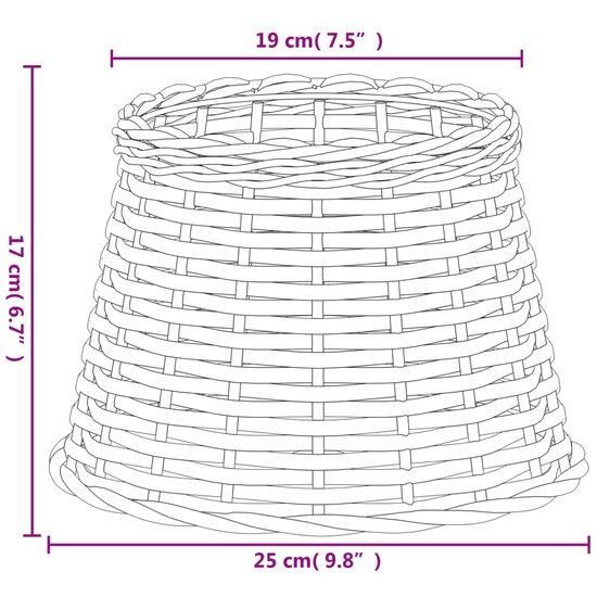 Lampenkap &Oslash;25x17 cm wicker bruin 6