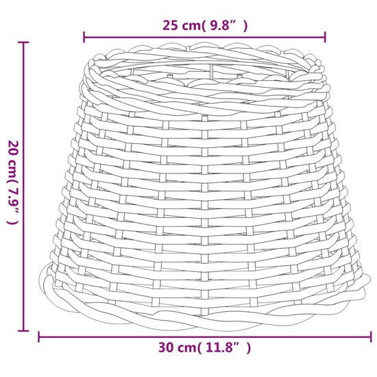 Lampenkap &Oslash;30x20 cm wicker bruin 6