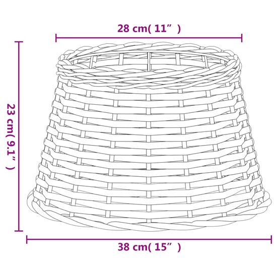 Lampenkap &Oslash;38x23 cm wicker bruin 6