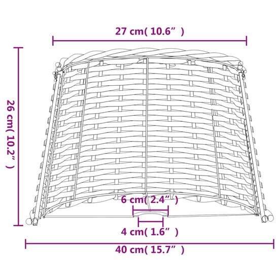 Lampenkap &Oslash;40x26 cm wicker bruin 7