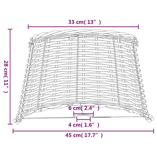 Lampenkap &Oslash;45x28 cm wicker bruin 7